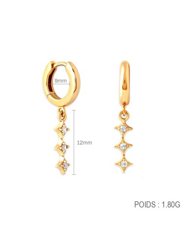 Boucles d'oreilles argent 925 doré à l'or fin -...