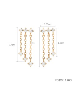 Boucles d'oreilles argent 925 doré à l'or fin - BARRETTE