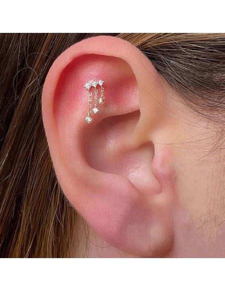 Boucles d'oreilles argent 925 doré à l'or fin - BARRETTE