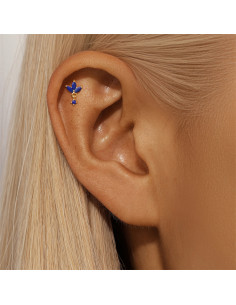 Labret Lotus 3 lapis lazuli 1.2mm - argent 925 2