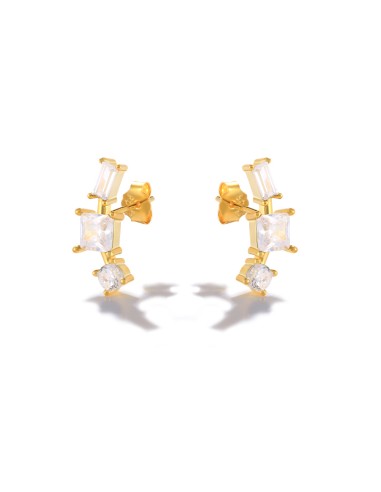 Boucles d'oreilles argent 925 doré à l'or fin -...