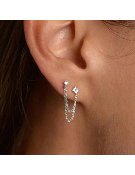 Boucles d'oreilles argent 925 - TREFLE COREEN BIS