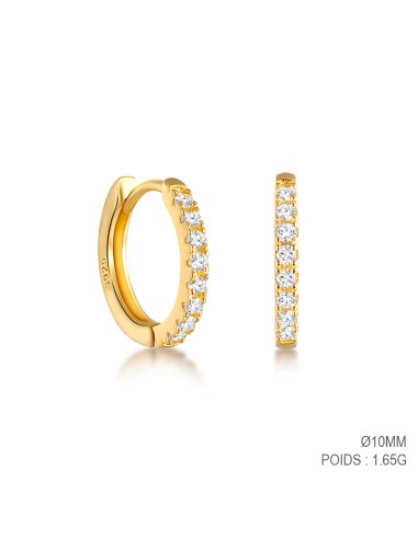 Boucles d'oreilles argent 925 doré à l'or fin -...