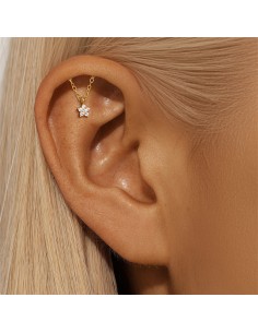 Labret FLOWER POW 1,2mm - argent 925 doré à l'or fin 2