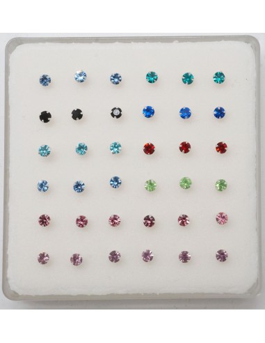 Piercing nez coudé 2.5mm CZ couleur tige argent