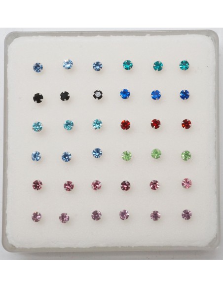 Piercing nez coudé 2.5mm CZ couleur tige argent