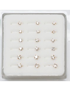 Piercing nez coudé CZ en acier doré