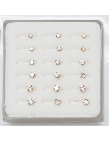 Piercing nez coudé CZ en acier doré
