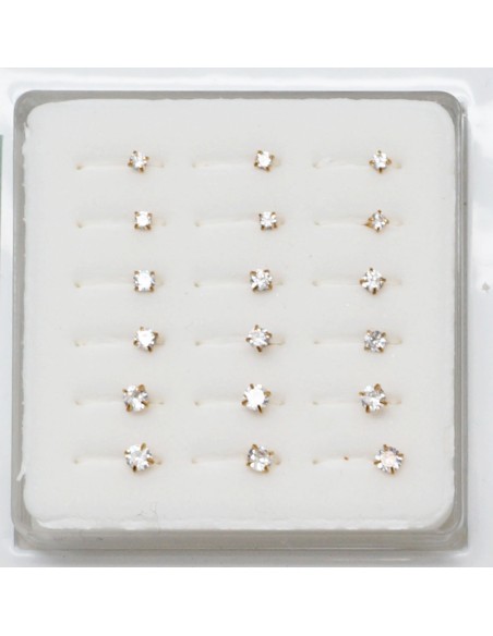 Piercing nez coudé CZ en acier doré