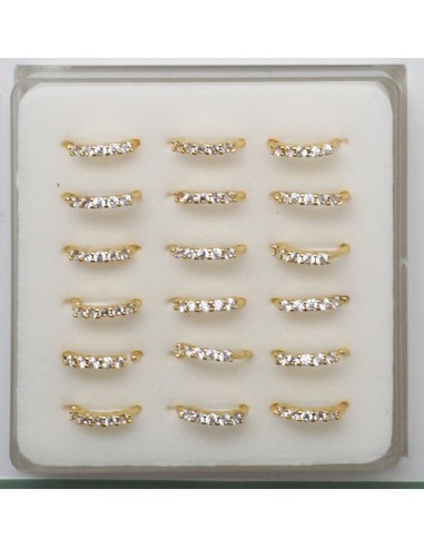 Piercing nez anneau flex avec CZ en acier doré