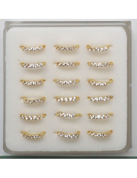 Piercing nez anneau flex avec CZ en acier doré