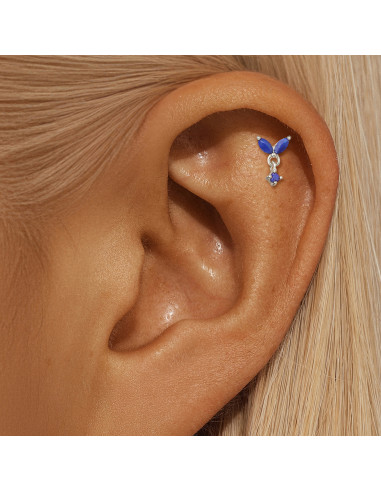 Labret Lotus 2 lapis lazuli 1.2mm - argent 925