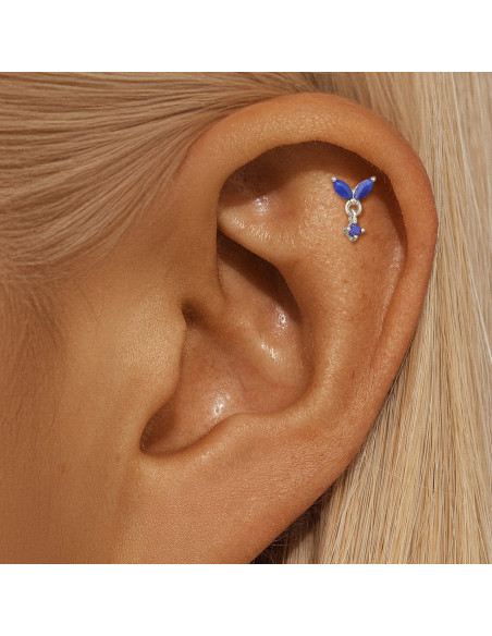 Labret Lotus 2 lapis lazuli 1.2mm - argent 925