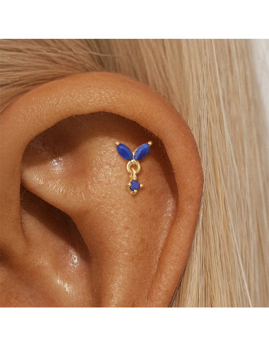 Labret Lotus 2 lapis lazuli 1.2mm - argent 925...